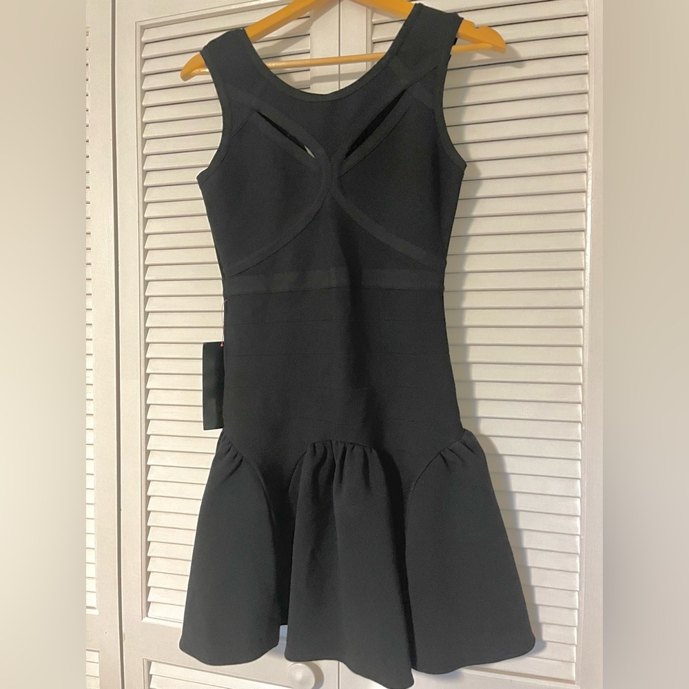 bebe Black Sleeveless Fit-and-Flare Mini Dress